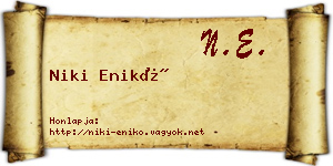 Niki Enikő névjegykártya
